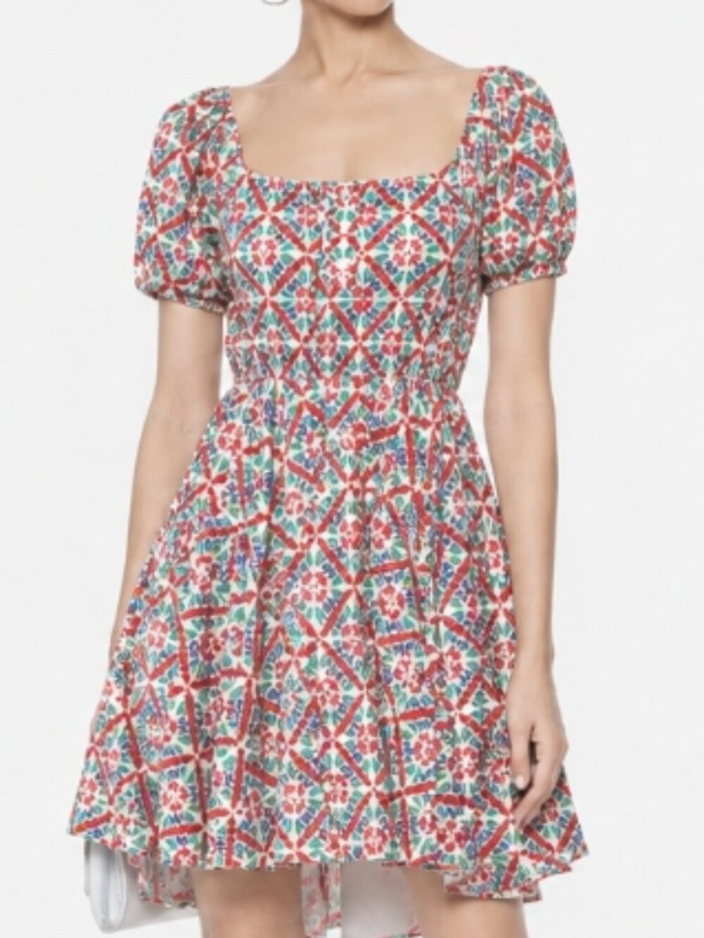 NWOT Caroline Constas Multi Short Sleeves Mini A-Line Dress S $495